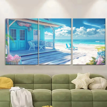 3pcs Beach House Decor Metal Print Ready to Hang Art - Bella Home Decor