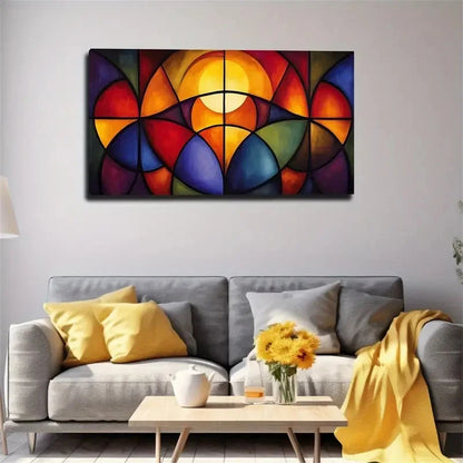 Symmetrical Graphics Abstract Wall Art Canvas Office Home Room Framed 120x60cm
