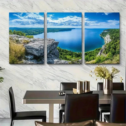 3pcs Wisconsin Lake Country Travel Perfect Wall Art Set Canvas Framed 40x60cm - High Quality Print 100% Australian Made Wall Canvas Ready to Hang