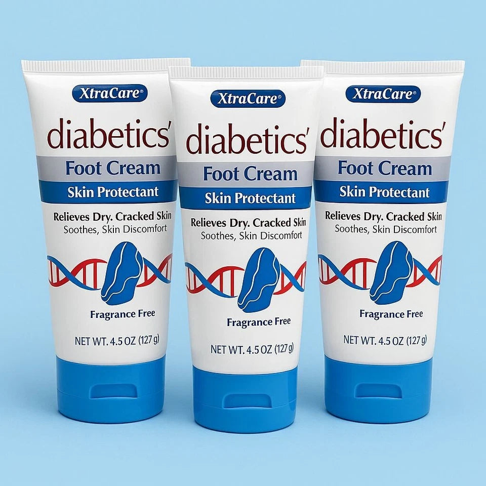 3-Pack XtraCare Diabetics' Foot Cream Diabetic Foot Care Clinically Formulated