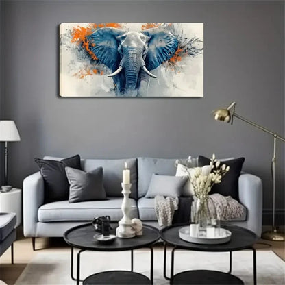 Elephant Highlights Atmospheric Wall Art Canvas Office Home Room Framed 120x60cm