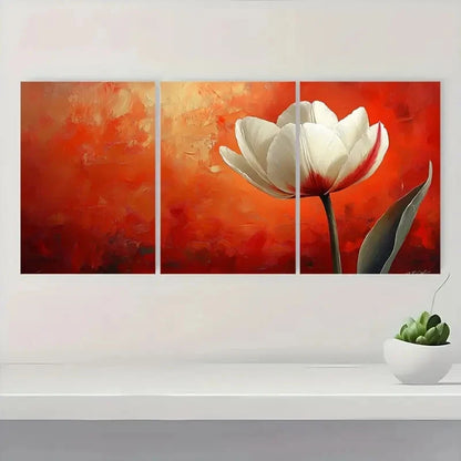 3pcs Vibrant Orange & Red Background IU  Wall Art Set Canvas Framed 40x60cm - High Quality Print 100% Australian Made Wall Canvas Ready to Hang