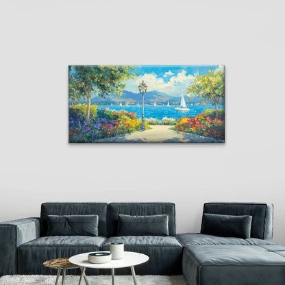 Seaside Scenery Blue Sky Wall Art Canvas Office Home Room Framed 120x60cm