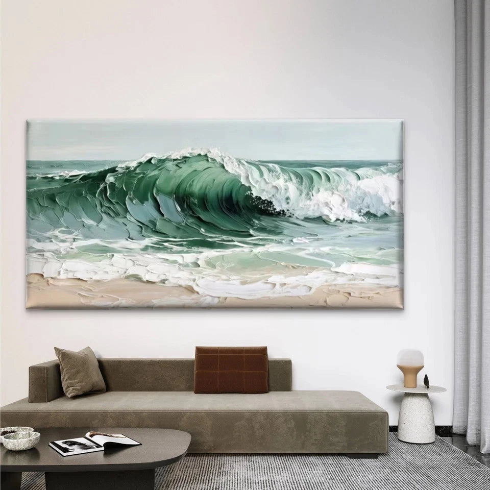 Ocean Wave Sea Beach Wall Art Canvas Office Home Room Framed 120x60cm