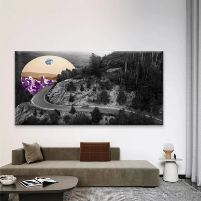 Collage of Landscapes Wall Art Canvas Office Home Room Framed 120x60cm