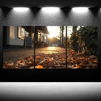 3pcs Street Cafes Nature Scenery Metal Print Ready to Hang Art - Bella Home Decor