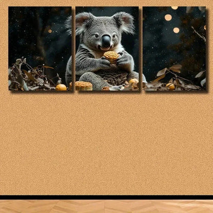 3pcs Koala Mooncake Decoration Wall Art Canvas Unframed – High Quality Print 100% Australian Made Wall Canvas