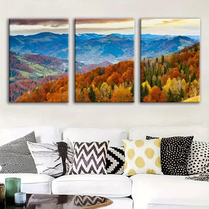 3pcs Fantasy Nature Valley Scene Colorful Trees Wall Art Set Canvas Unframed - High Quality Print 100% Australian Made Wall Canvas