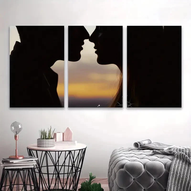 3pcs Featuring Man and Woman, Sunset Design  Wall Art Set Canvas Framed 40x60cm - High Quality Print 100% Australian Made Wall Canvas Ready to Hang