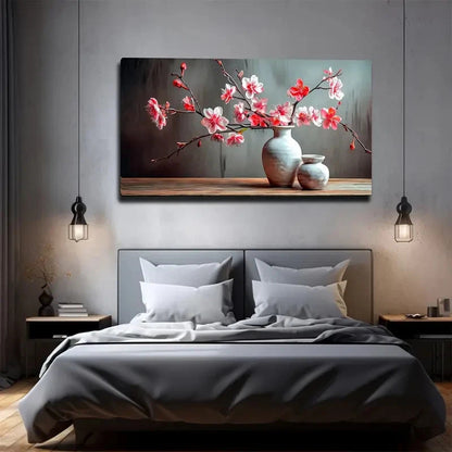 Blooming Peach Blossoms Wall Art Canvas Office Home Room Framed 120x60cm