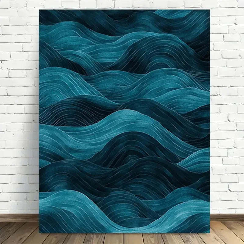 Beautiful Ocean Waves Abstract Painting 40x60cm Metal Print Ready to Hang - Bella Home Decor