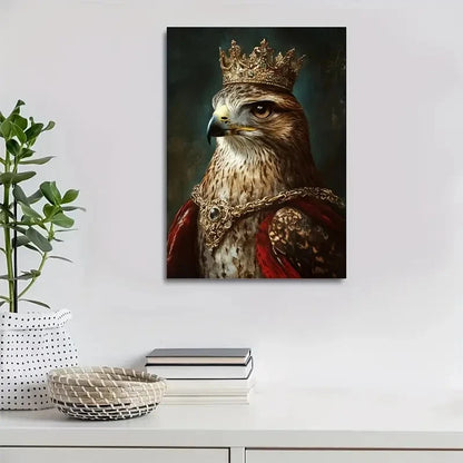 Regal Hawk Majestic Nature Inspired Design Painting 40x60cm Metal Print Ready to Hang