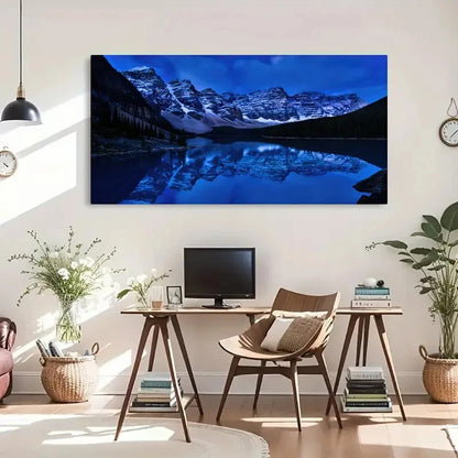 Serene Moraine Nature Pre-Dawn Wall Art Canvas Office Home Room Framed 120x60cm