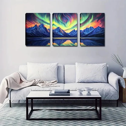 3pcs Geometric Painting Peaks Sharp Natural Style Wall Art Canvas Unframed - High Quality Print 100% Australian Made Wall Canvas - Bella Home Decor