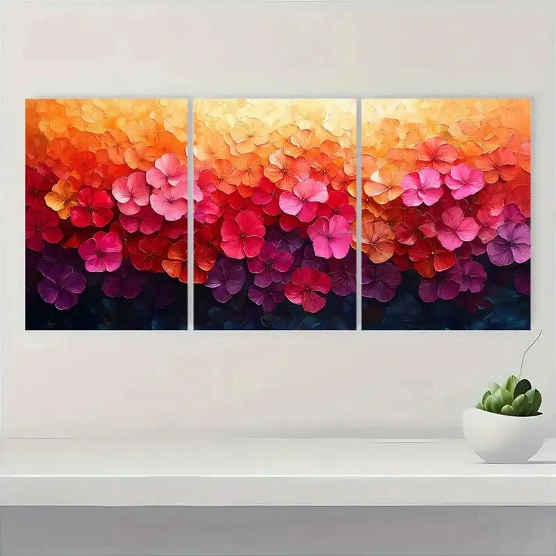 3pcs Bougainvillea  Vibrant Floral VF  Wall Art Set Canvas Framed 50x70cm - High Quality Print 100% Australian Made Wall Canvas Ready to Hang - Bella Home Decor