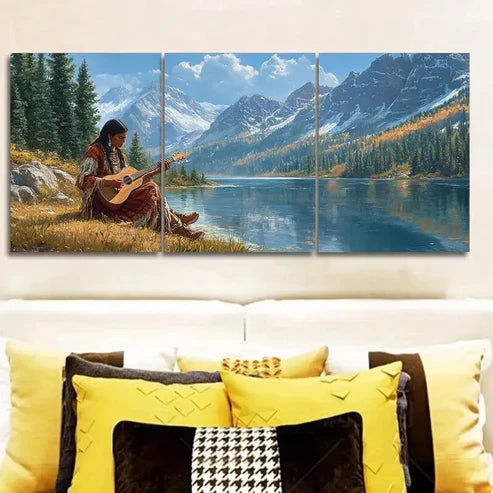 3pcs Girl by the River Scenery Nature Perfect Wall Perfect Wall Art Set Canvas Unframed - High Quality Print 100% Australian Made Wall Canvas - Bella Home Decor