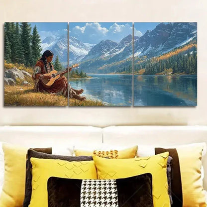 3pcs Girl by the River Scenery Nature Perfect Wall Perfect Wall Art Set Canvas Unframed - High Quality Print 100% Australian Made Wall Canvas - Bella Home Decor