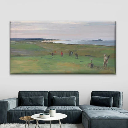 Coastal Golf Course Landscape Wall Art Canvas Office Home Room Framed 120x60cm