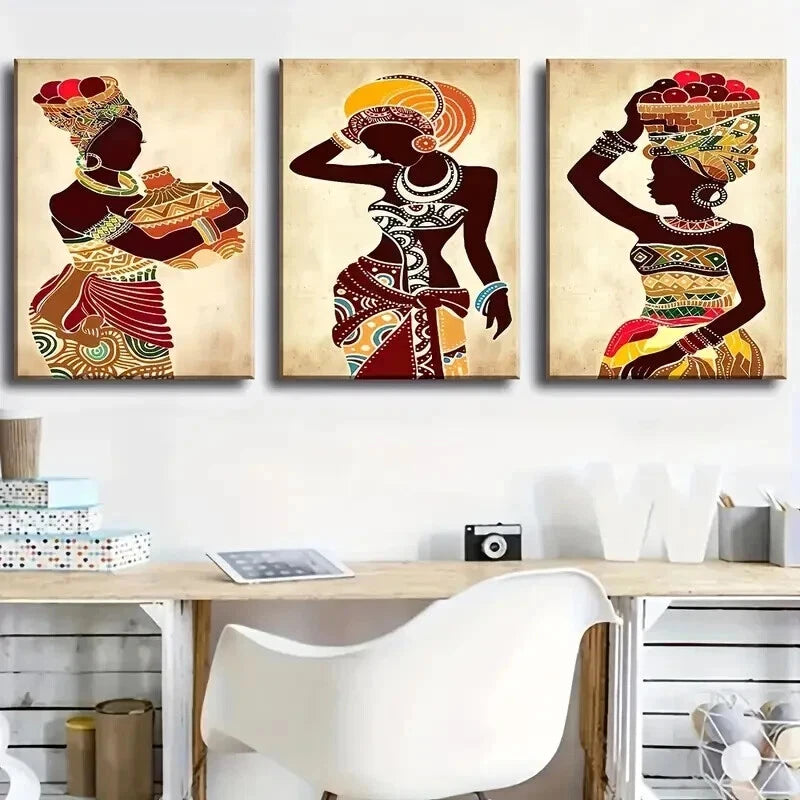 3pcs Colorful Abstract Women Beauty Perfect Wall Art Set Canvas Framed 50x70cm - High Quality Print 100% Australian Made Wall Canvas Ready to Hang - Bella Home Decor