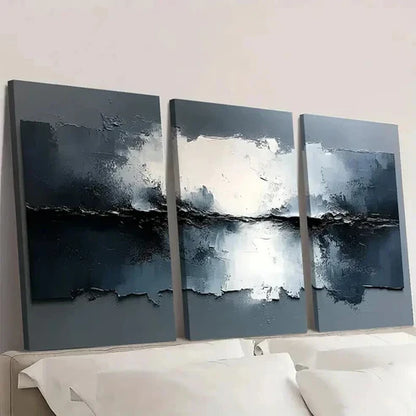 3pcs Abstract White Painting Decoration Wall Art Set Canvas Unframed - High Quality Print 100% Australian Made Wall Canvas - Bella Home Decor