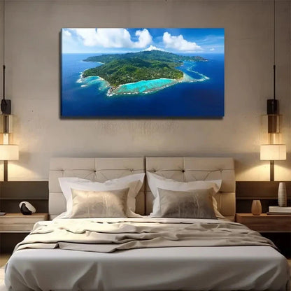 Pacific Islands Suitable Wall Art Canvas Office Home Room Framed 120x60cm