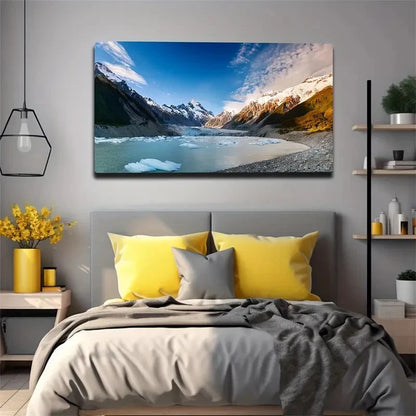 Stunning Melting Glacier Wall Art Canvas Office Home Room Framed 120x60cm