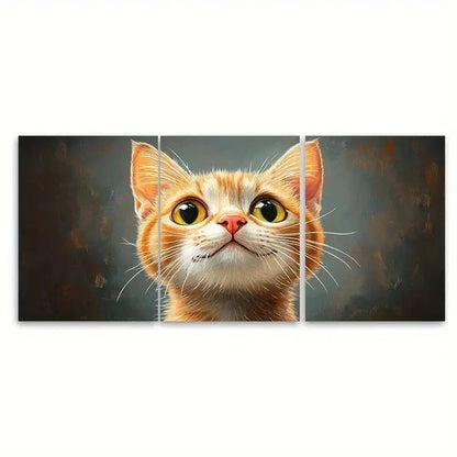 3pcs Cute Cat Home Decor Wall Art Set Canvas Framed 40x60cm - High Quality Print 100% Australian Made Wall Canvas Ready to Hang - Bella Home Decor