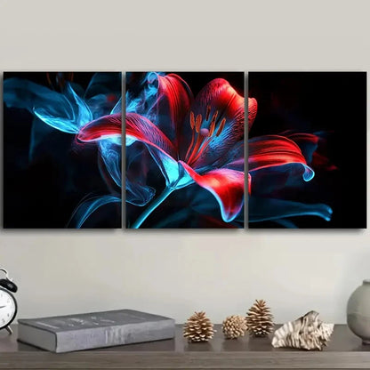 3pcs Luxurious Lily Flower Wall Art Set Canvas Framed 40x60cm - High Quality Print 100% Australian Made Wall Canvas Ready to Hang