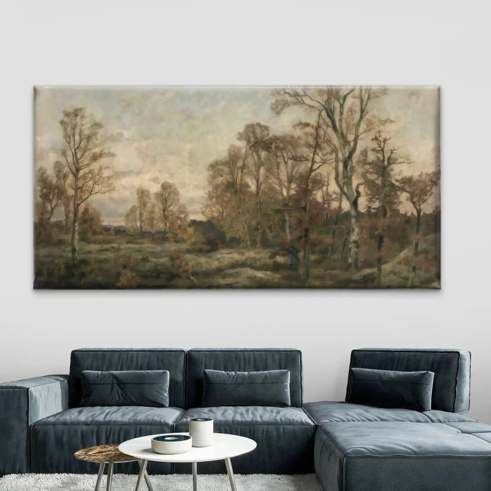 Autumn Forest Landscape Wall Art Canvas Office Home Room Framed 120x60cm
