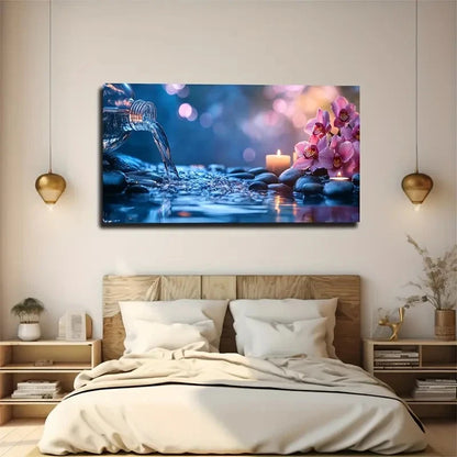 Vibrant Blooming Pink Orchids Wall Art Canvas Office Home Room Framed 120x60cm