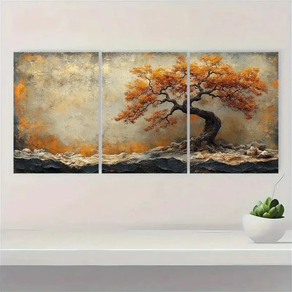 3pcs Nature Inspired Tree Neutral Art B Wall Art Set Canvas Unframed - High Quality Print 100% Australian Made Wall Canvas - Bella Home Decor