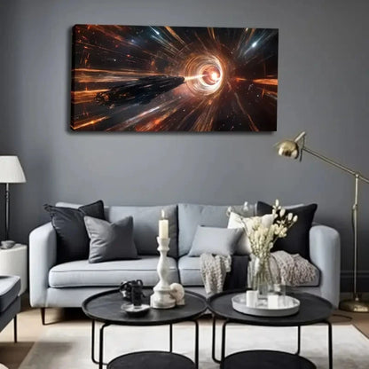 Abstract Space-Themed Spaceship Wall Art Canvas Office Home Room Framed 120x60cm