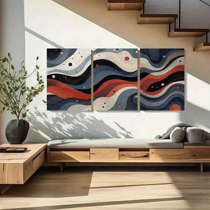 3pcs Galaxy Festival Inspired Abstract Painting Metal Print Ready to Hang Art - Bella Home Decor