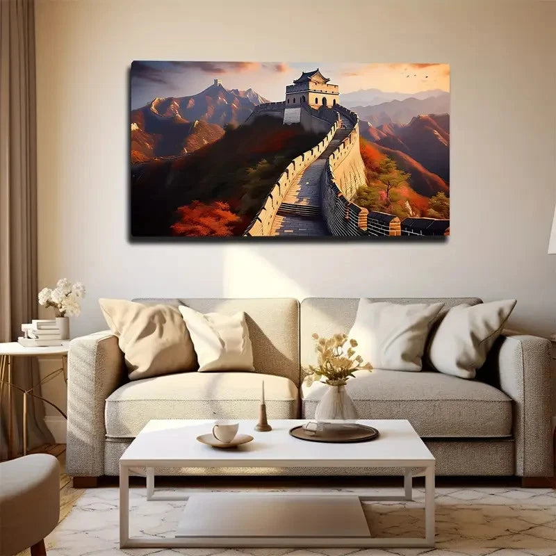 Great Wall Of China Wall Art Canvas Office Home Room Framed 120x60cm