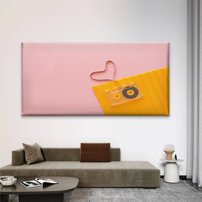 Music Concept With Casette Wall Art Canvas Office Home Room Framed 120x60cm - Bella Home Decor