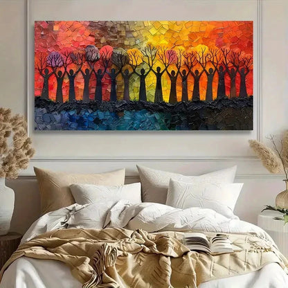 Color Transition Silhouette Wall Art Canvas Office Home Room Framed 120x60cm