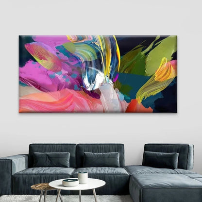 Vibrant Multicolor Abstract Wall Art Canvas Office Home Room Framed 120x60cm
