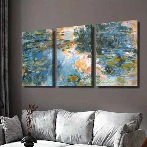 3pcs Abstract Landscape Painting Green Plants Wall Art Canvas Unframed - High Quality Print 100% Australian Made Wall Canvas - Bella Home Decor