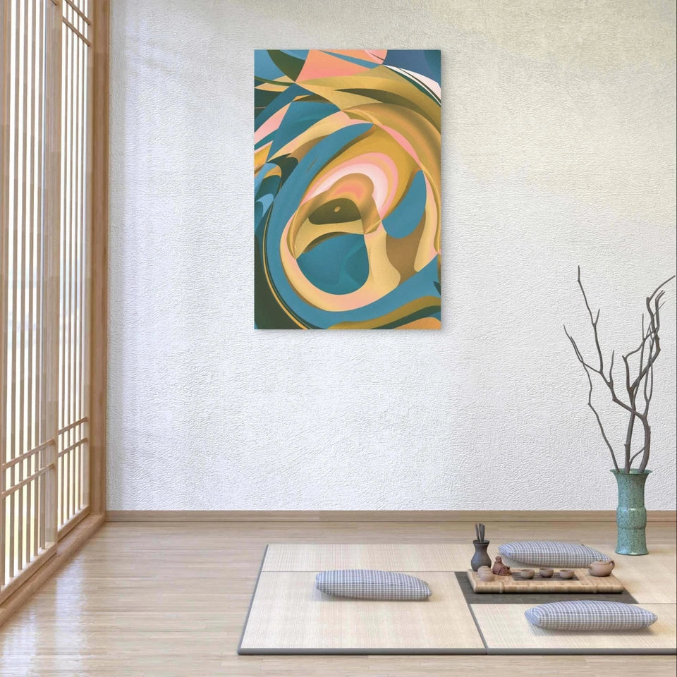 Swirl Abstract Geometric Modern Colourful Art 40x60cm Metal Print Ready to Hang