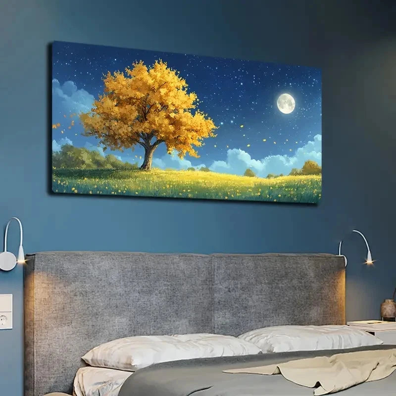 Romantic Autumn Landscape Wall Art canvas office home room framed 120x60cm