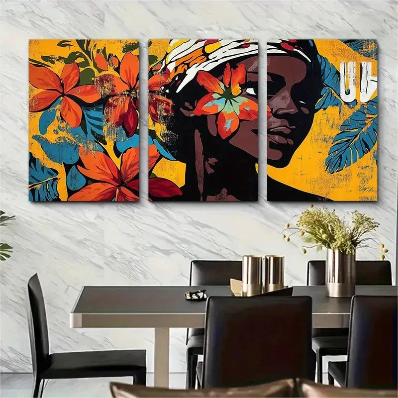 3pcs Maximalist Bundle Funky Retro Prefect Wall Art Set Canvas Framed 40x60cm - High Quality Print 100% Australian Made Wall Canvas Ready to Hang