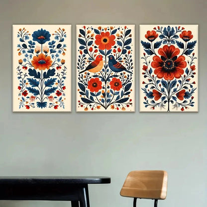 3pcs a set of floral designs Wall Art Set Canvas Framed 50x70cm - High Quality Print 100% Australian Made Wall Canvas Ready to Hang - Bella Home Decor