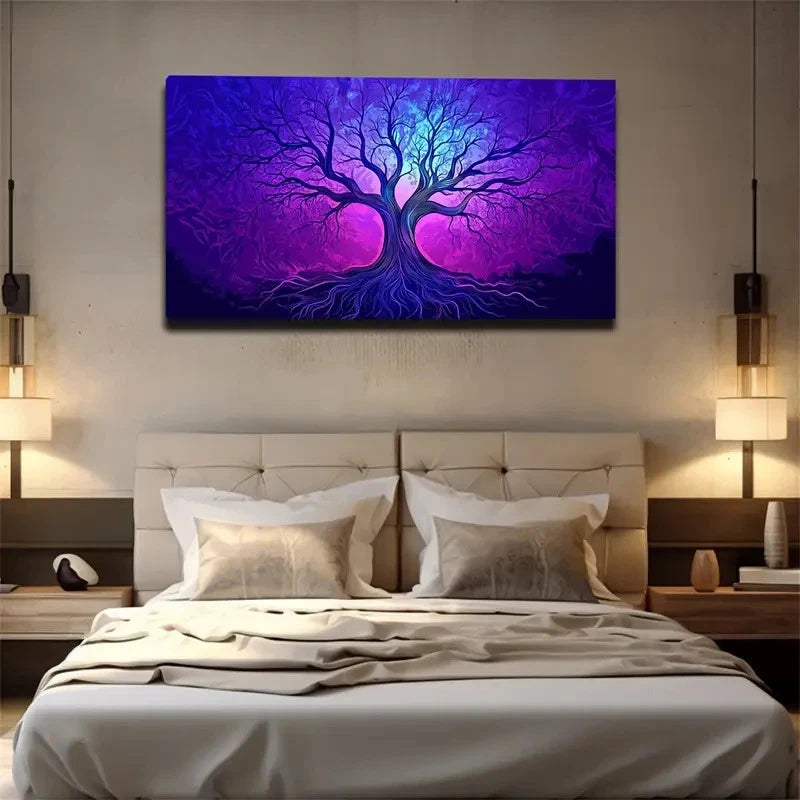 Dead Wood Under Purple Sky Wall Art Canvas Office Home Room Framed 120x60cm