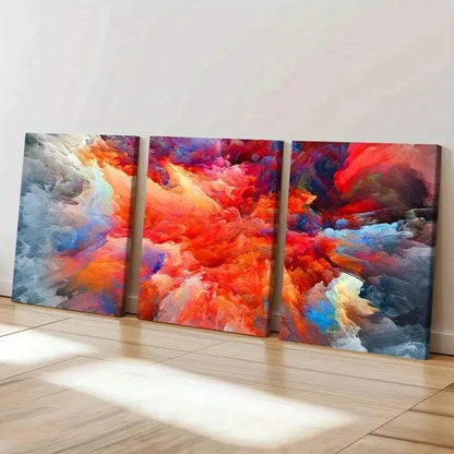 3pcs Abstract Colorful Cloud Art Modern Wall Art Set Canvas Framed 40x60cm - High Quality Print 100% Australian Made Wall Canvas Ready to Hang - Bella Home Decor