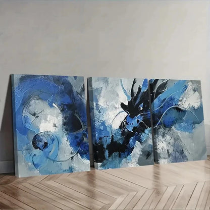 3pcs Abstract Expressionist Painting With Bold Wall Art Set Canvas Framed 40x60cm - High Quality Print 100% Australian Made Wall Canvas Ready to Hang - Bella Home Decor
