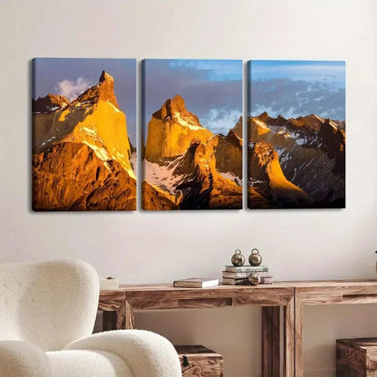 3pcs Torres del Paine National Park Perfect Wall Art Set Canvas Framed 40x60cm - High Quality Print 100% Australian Made Wall Canvas Ready to Hang - Bella Home Decor
