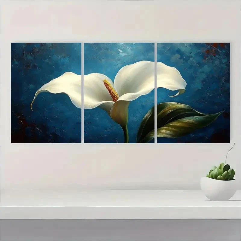 3pcs Calla Lily Art Calla Lily Painting  RT  Wall Art Set Canvas Framed 60x90cm - High Quality Print 100% Australian Made Wall Canvas Ready to Hang - Bella Home Decor
