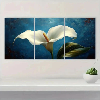 3pcs Calla Lily Art Calla Lily Painting  RT  Wall Art Set Canvas Framed 60x90cm - High Quality Print 100% Australian Made Wall Canvas Ready to Hang - Bella Home Decor