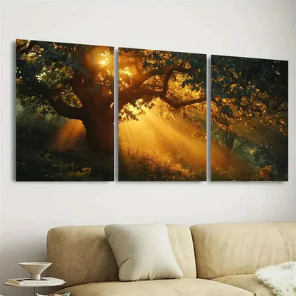 3pcs Serene Forest Wall Art Set Canvas Unframed – High Quality Print, 100% Australian Made Wall Canvas - Bella Home Decor