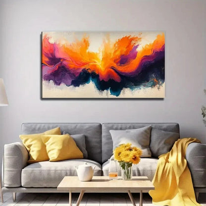 Decor With Orange Purple Blue Wall Art Canvas Office Home Room Framed 120x60cm